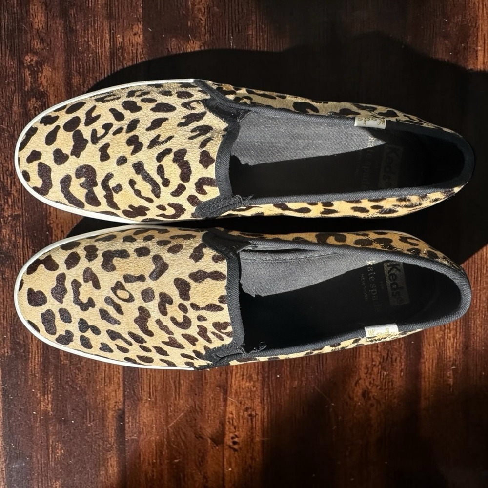 Keds x Kate Spade New York Double Decker Leopard Print Calf  Slip on sneakers 9 - Picture 9 of 16